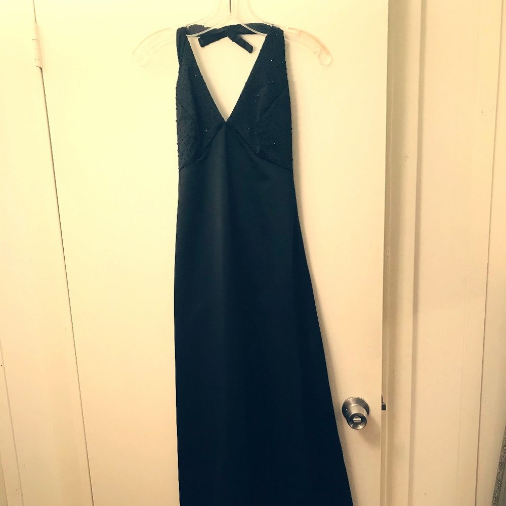 black floor length dress